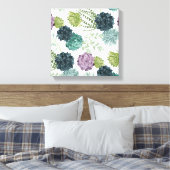 Plant geluk Collectie Succulent Patroon 5 Canvas Afdruk (Insitu (Slaapkamer))