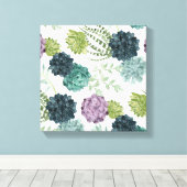 Plant geluk Collectie Succulent Patroon 5 Canvas Afdruk (Insitu (Houten vloer))