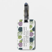 Plant geluk Collectie Succulent Patroon Bagagelabel (Achterkant verticaal)