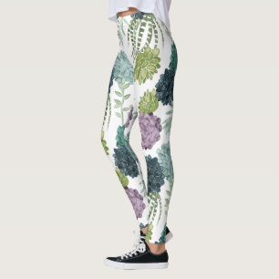 Plant geluk Collectie Succulent Patroon Leggings