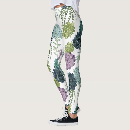 Plant geluk Collectie Succulent Patroon Leggings (Links)