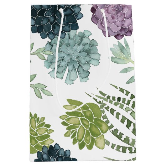 Plant geluk Collectie Succulent Patroon Medium Cadeauzakje (Voorkant)