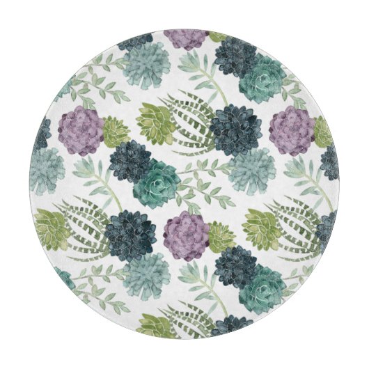 Plant geluk Collectie Succulent Patroon Snijplank (Voorkant)