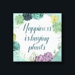 Plant Geluk | Geluk koopt Planten Canvas Afdruk<br><div class="desc">Geniet van dit nieuwe,  creatieve,  sappige typografische ontwerp op een product of een behendig stuk om de wereld om je heen te verbeteren en te vergroten. Artiest: Grace Popp</div>