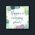 Plant Geluk | Geluk koopt Planten Canvas Afdruk<br><div class="desc">Geniet van dit nieuwe,  creatieve,  sappige typografische ontwerp op een product of een behendig stuk om de wereld om je heen te verbeteren en te vergroten. Artiest: Grace Popp</div>