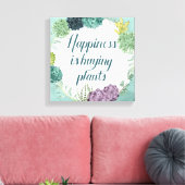 Plant Geluk | Geluk koopt Planten Canvas Afdruk (Insitu (Woonkamer))