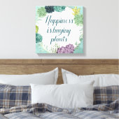 Plant Geluk | Geluk koopt Planten Canvas Afdruk (Insitu (Slaapkamer))