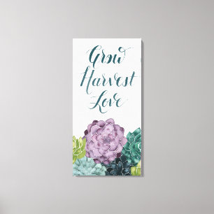 Plant Geluk   Groei Harvest Love Canvas Afdruk