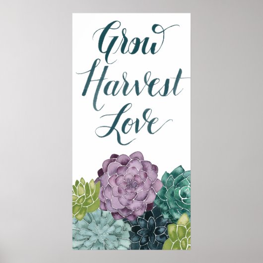 Plant Geluk | Groei Harvest Love Poster (Voorkant)