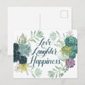 Plant Geluk | Liefde lasterlijk geluk Briefkaart (Voorkant / Achterkant)