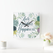 Plant Geluk | Liefde lasterlijk geluk Vierkante Klok (Huis)