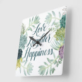 Plant Geluk | Liefde lasterlijk geluk Vierkante Klok (Hoek)