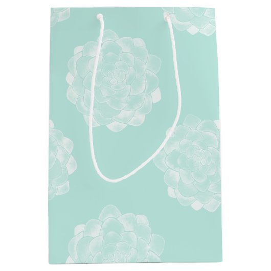 Plant Geluk | Pastel Succulent Patroon Medium Cadeauzakje (Voorkant)