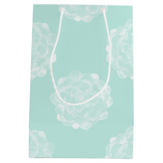 Plant Geluk | Pastel Succulent Patroon Medium Cadeauzakje (Achterkant)