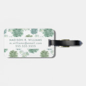 Plant Geluk | Succulent Patroon Bagagelabel (Achterkant horizontaal)