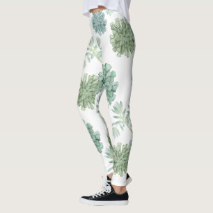 Plant Geluk Succulent Patroon Leggings