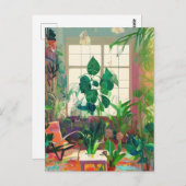 Plant gevulde Boho woonkamer Briefkaart (Voorkant / Achterkant)
