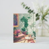Plant gevulde Boho woonkamer Briefkaart (Staand voorkant)