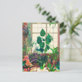 Plant gevulde Boho woonkamer Briefkaart (Staand voorkant)