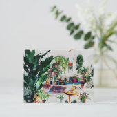 Plant gevulde woonkamer briefkaart (Staand voorkant)