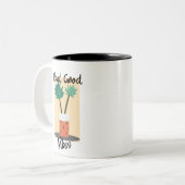 plant goede vibes tweekleurige koffiemok (Voorkant links)