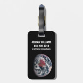 Plant groei op Planet Earth. Bagagelabel (Achterkant verticaal)