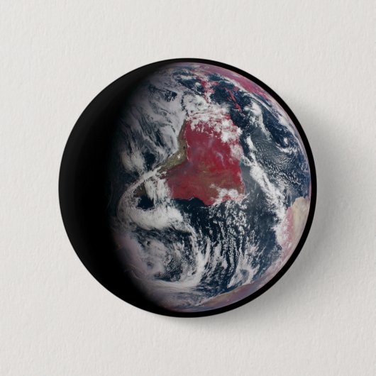 Plant groei op Planet Earth. Ronde Button 5,7 Cm (Voorkant)