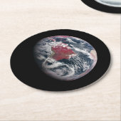 Plant groei op Planet Earth. Ronde Kartonnen Onderzetter (Gebogen)