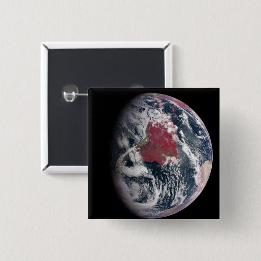 Plant groei op Planet Earth. Vierkante Button 5,1 Cm (Voorkant /achterkant)