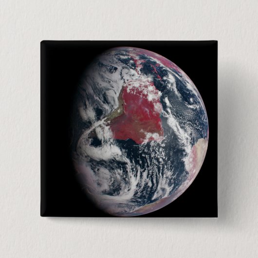 Plant groei op Planet Earth. Vierkante Button 5,1 Cm (Voorkant)