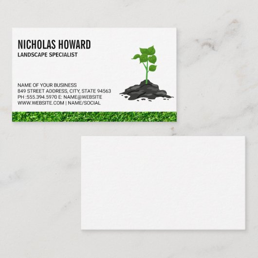 Plant groeit in het vuil visitekaartje (Voorkant / Achterkant)