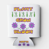 Plant Grow Bloom Quote Pink Flowers Yellow Text Blikjeskoeler (Achterkant)