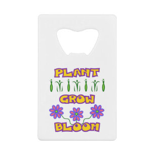 Plant Grow Bloom Quote Pink Flowers Yellow Text Creditkaart Flessenopener