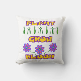 Plant Grow Bloom Quote Pink Flowers Yellow Text Kussen