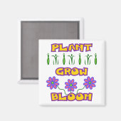 Plant Grow Bloom Quote Pink Flowers Yellow Text Magneet (Voorkant / Achterkant)
