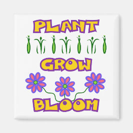 Plant Grow Bloom Quote Pink Flowers Yellow Text Magneet