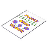 Plant Grow Bloom Quote Pink Flowers Yellow Text Notitieboek (Linkerzijde)