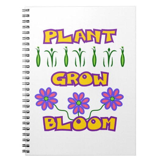 Plant Grow Bloom Quote Pink Flowers Yellow Text Notitieboek (Voorkant)