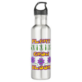 Plant Grow Bloom Quote Pink Flowers Yellow Text Waterfles