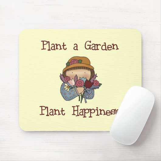 Plant Happiness Gardening Tshirts and Gifts Muismat (Met muis)