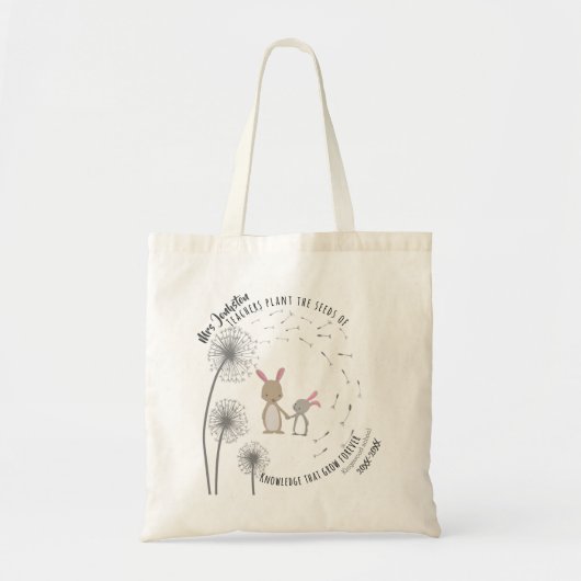 Plant het zaad van het kenniskonijnenkonijn Dandel Tote Bag (Voorkant)
