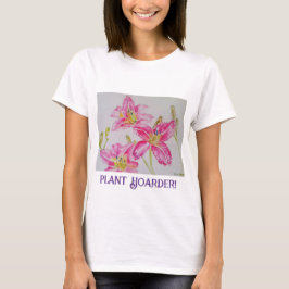 Plant Hoarder Funny Gardeners Waterverf Lily T-shirt