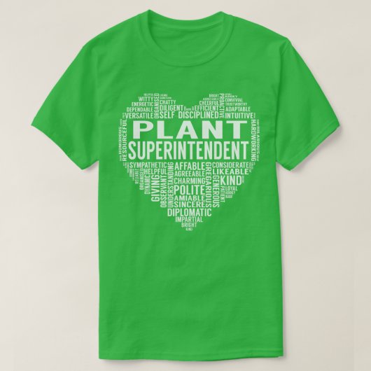 Plant hoofdinspecteur hart t-shirt (Design voorkant)