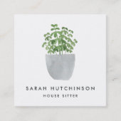 Plant | House Sitter Vierkante Visitekaartje (Voorkant)