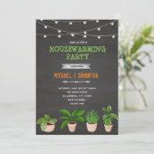 Plant huisopwarmings thema uitnodiging (Staand voorkant)