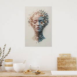 Plant-Human Fusion Poster Abstracte muurkunst