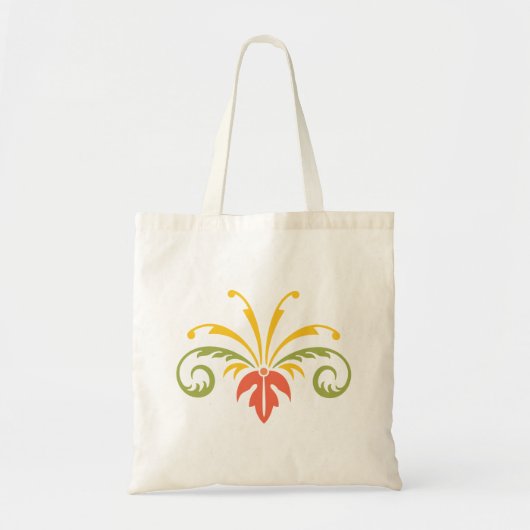 Plant Illustratie Geel Oranje Groen Tote Bag (Voorkant)