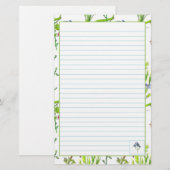 Plant Illustratie Waterverf Groenten gevoerd Briefpapier (Voorkant / Achterkant)