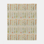  Plant Illustraties Rustic Fleece Deken (Voorkant)