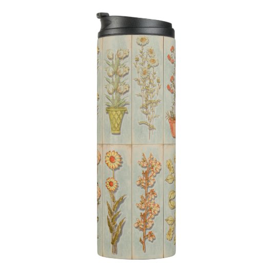  Plant Illustraties Rustic Thermosbeker (Geroteerd rechts)